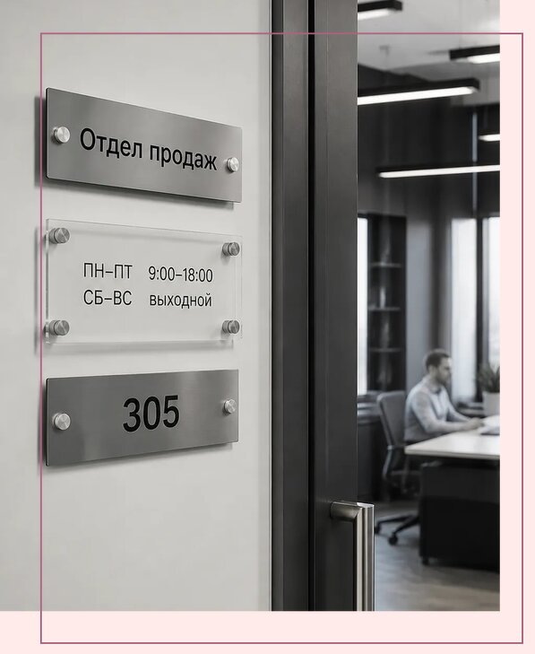 Офисные таблички на дверь в Наро-Фоминске по цене от 5020 р. | Аванза-Нр-